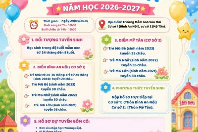 THÔNG BÁO TUYỂN SINH NĂM HỌC 2026 -2027